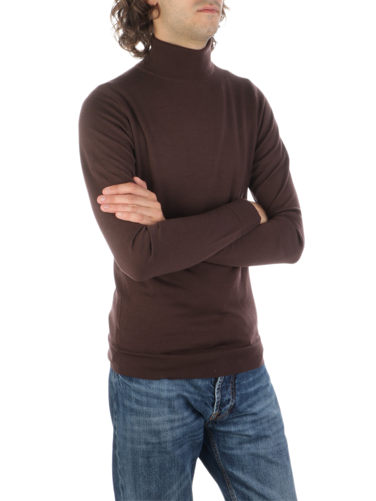 JOHN SMEDLEY Men's Cherwell Turtleneck Sweater Truffle | CHERWELL