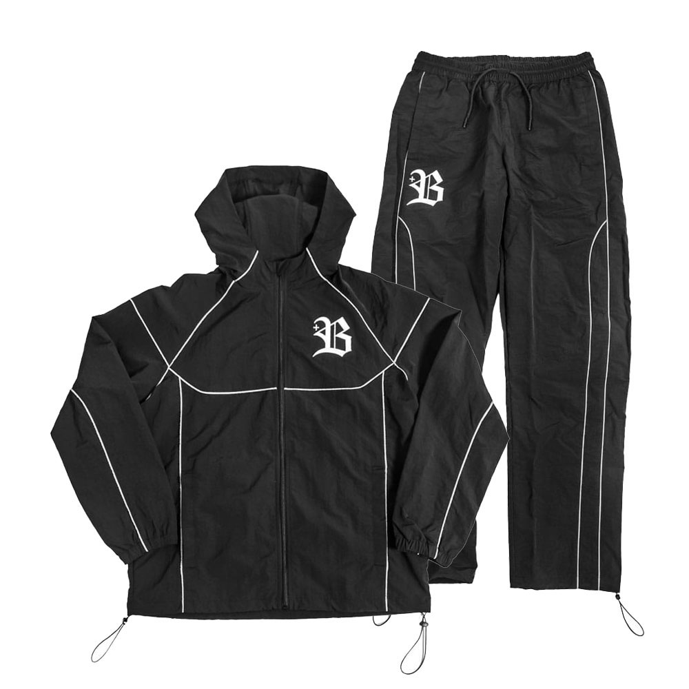 プラスB NYLONパーカーセットアップ M ブラック｜BODYMAKER