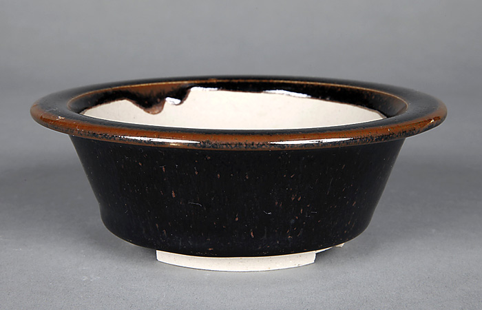 赤膚焼海鼠釉丸鉢 | 盆栽、盆栽書籍、盆栽鉢の通販│近代出版