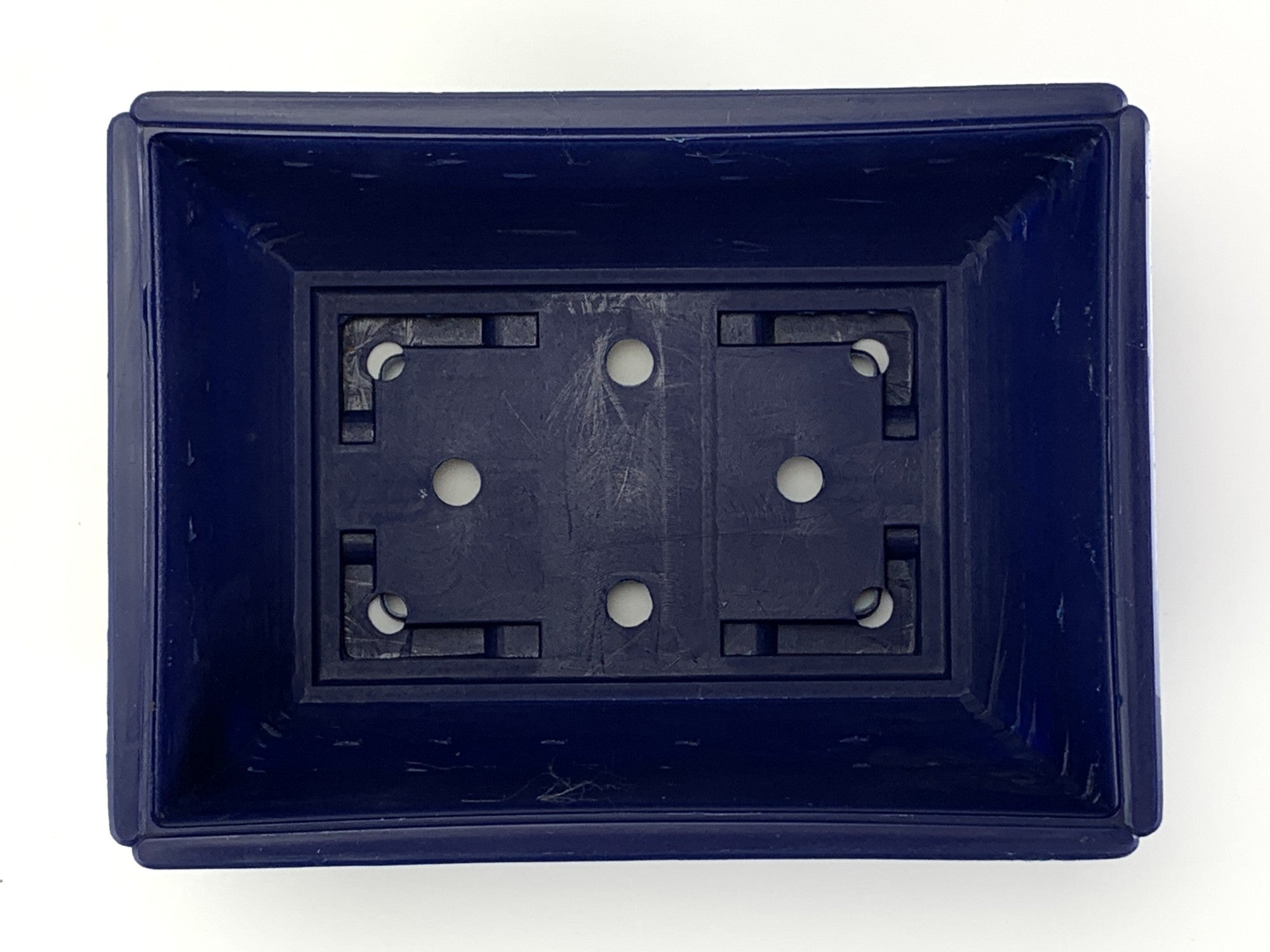 プラ鉢 5号 長角鉢 青 幅15.1cm×奥行11.3cm×高さ6.4cm の販売｜盆栽妙