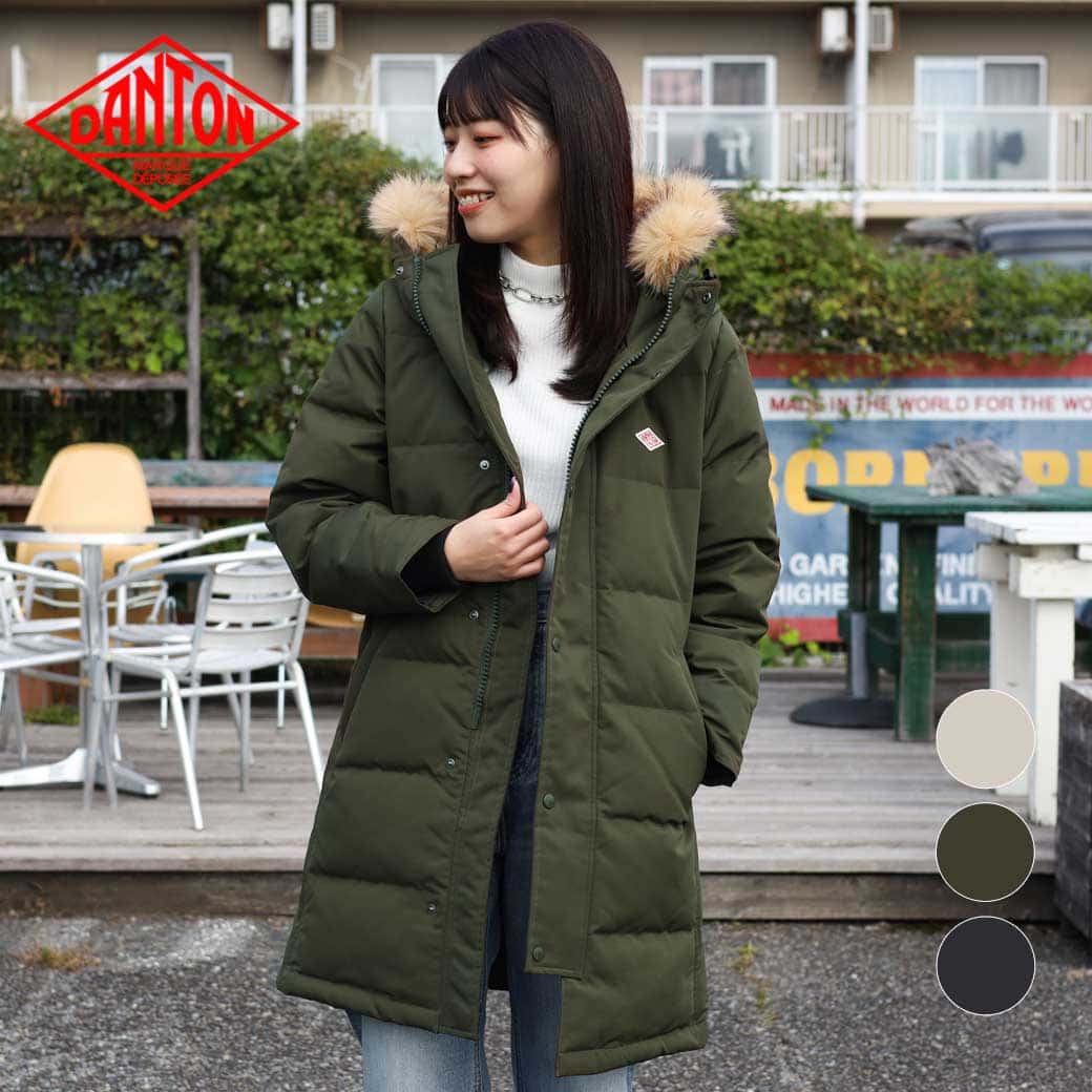 DANTON ダントン フェイク ファー フード ダウン コート｜BORN FREE