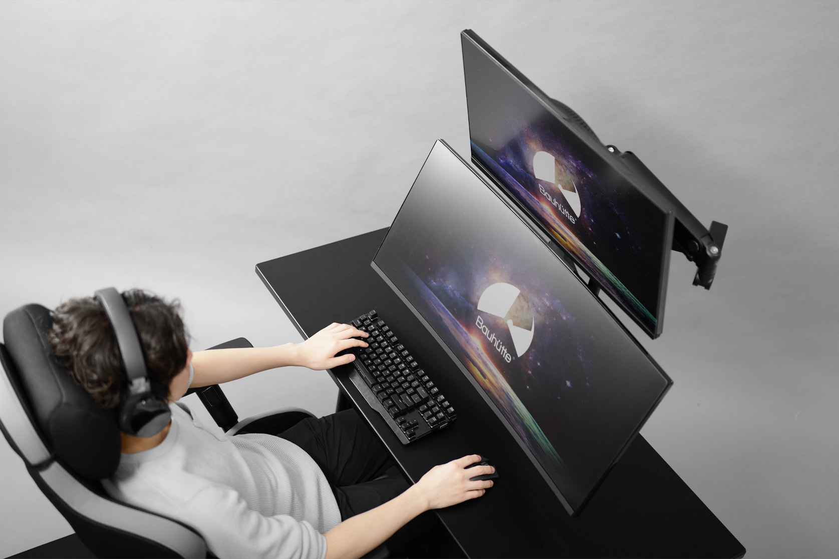 ロングモニターアーム BMA-2GSV | Bauhütte®