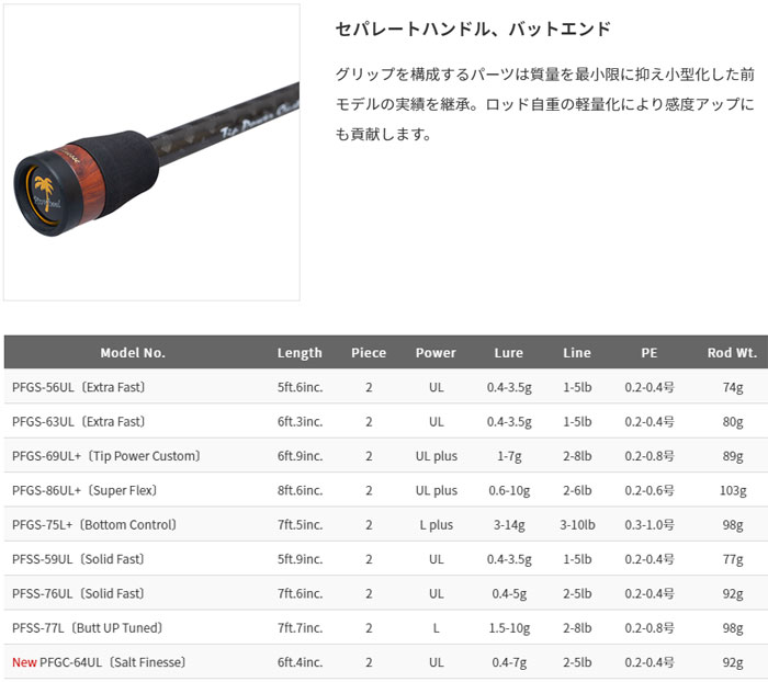 パームス ピンウィール PFGC-64UL PALMS - 【バス・トラウト・ソルトの