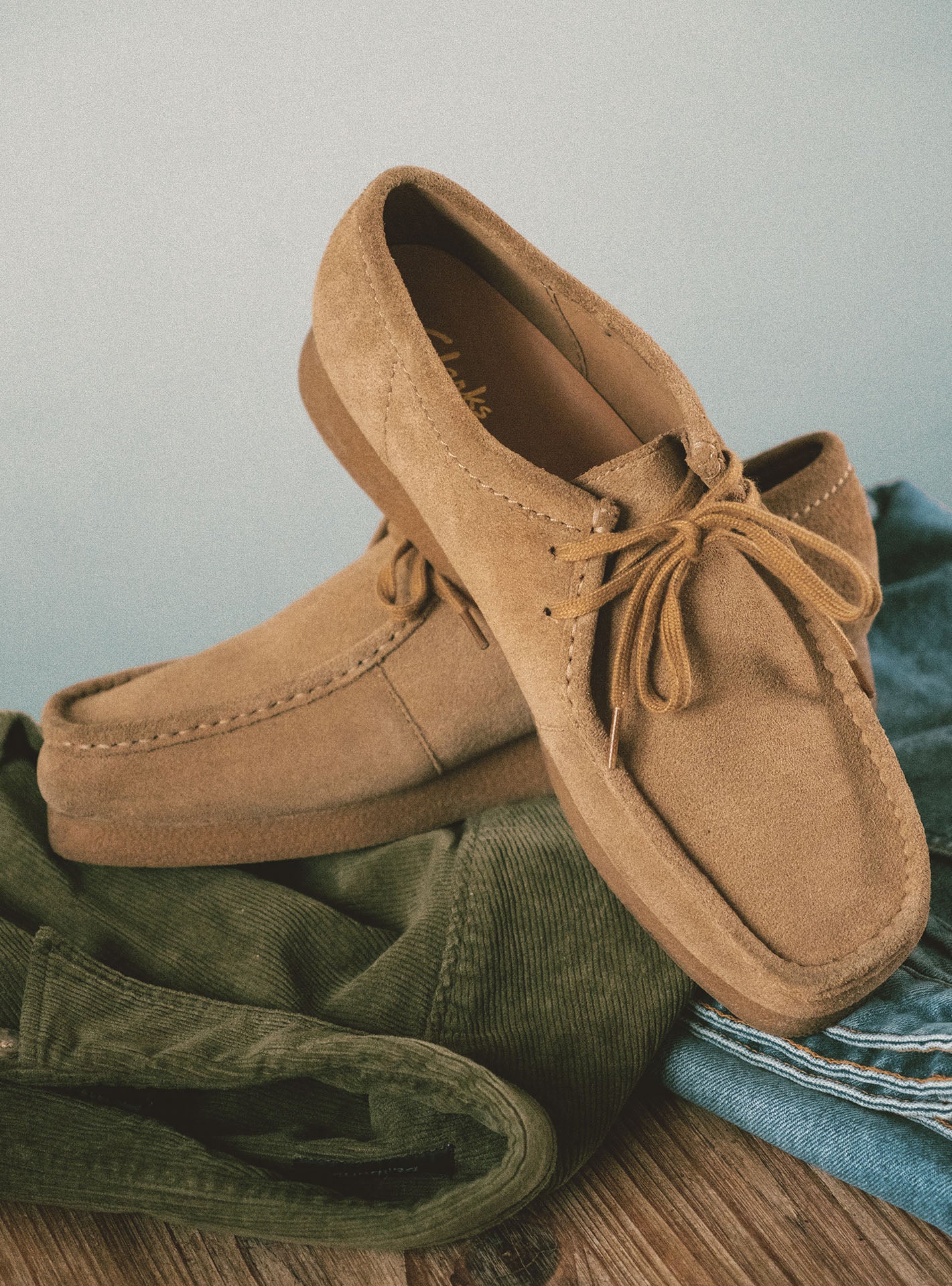 Men's Clarks Wallabee Dark Sand Shoes | Balibaris