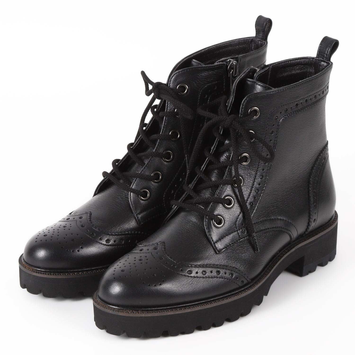 BARCLAY ファスナー付レースアップブーツ キャメル｜BARCLAY