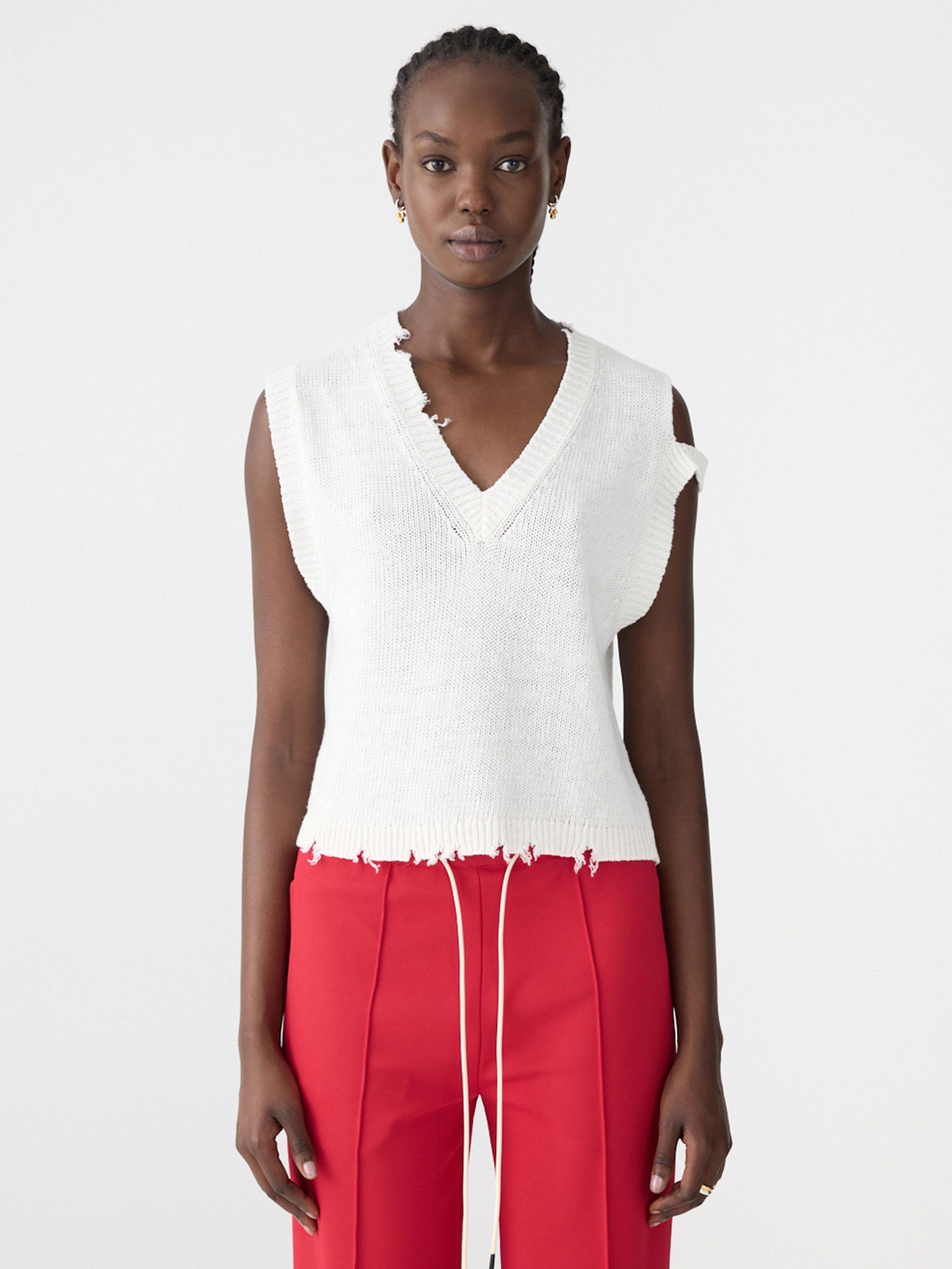 Cotton Linen Distressed Vest – BASSIKE