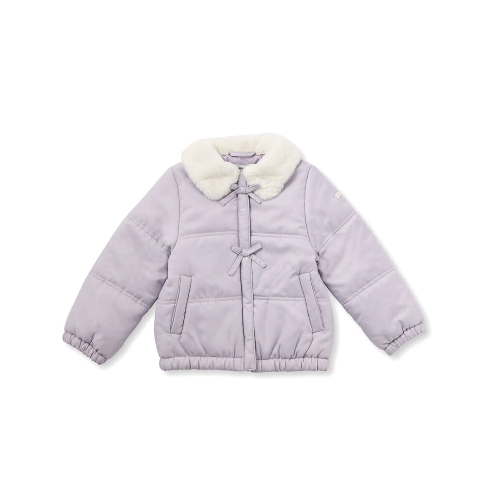 フワフワファー襟リボン付きショートジャケット(90~140cm)(90cm