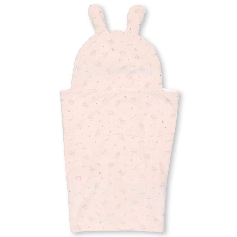 アニマル柄クマ耳ウサギ耳付おくるみベビー(ワンサイズ ピンク系
