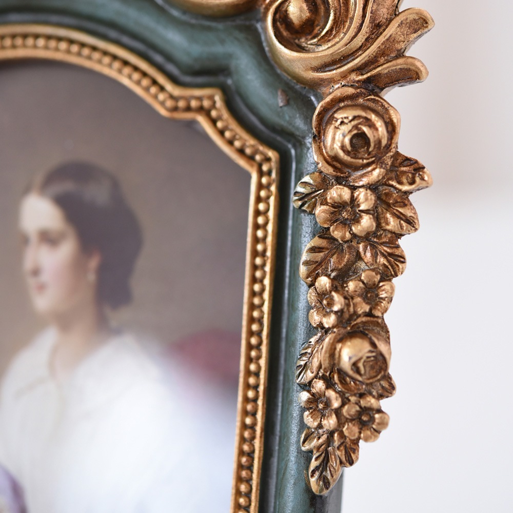 アールヌーヴォー フォトフレーム アンティークブルー | ロココ調家具