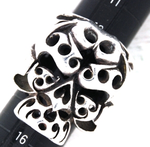 テンダーロイン・ボルネオスカルリングのサイズ直し、18金メッキ加工