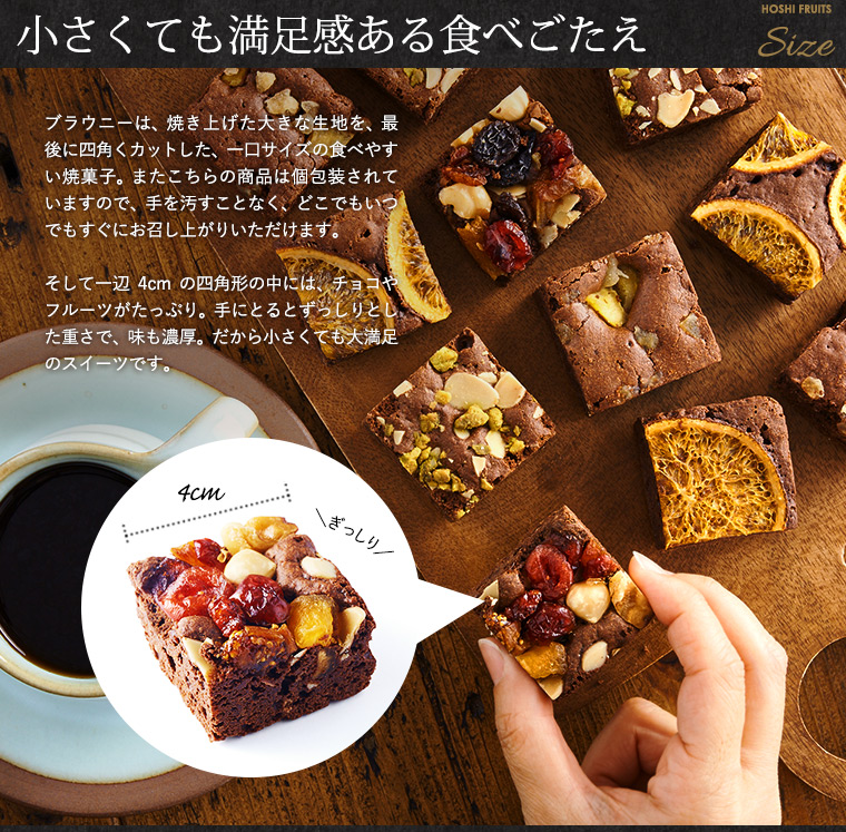 ホシフルーツ ナッツとドライフルーツの贅沢ブラウニー 16個（HFNB-16