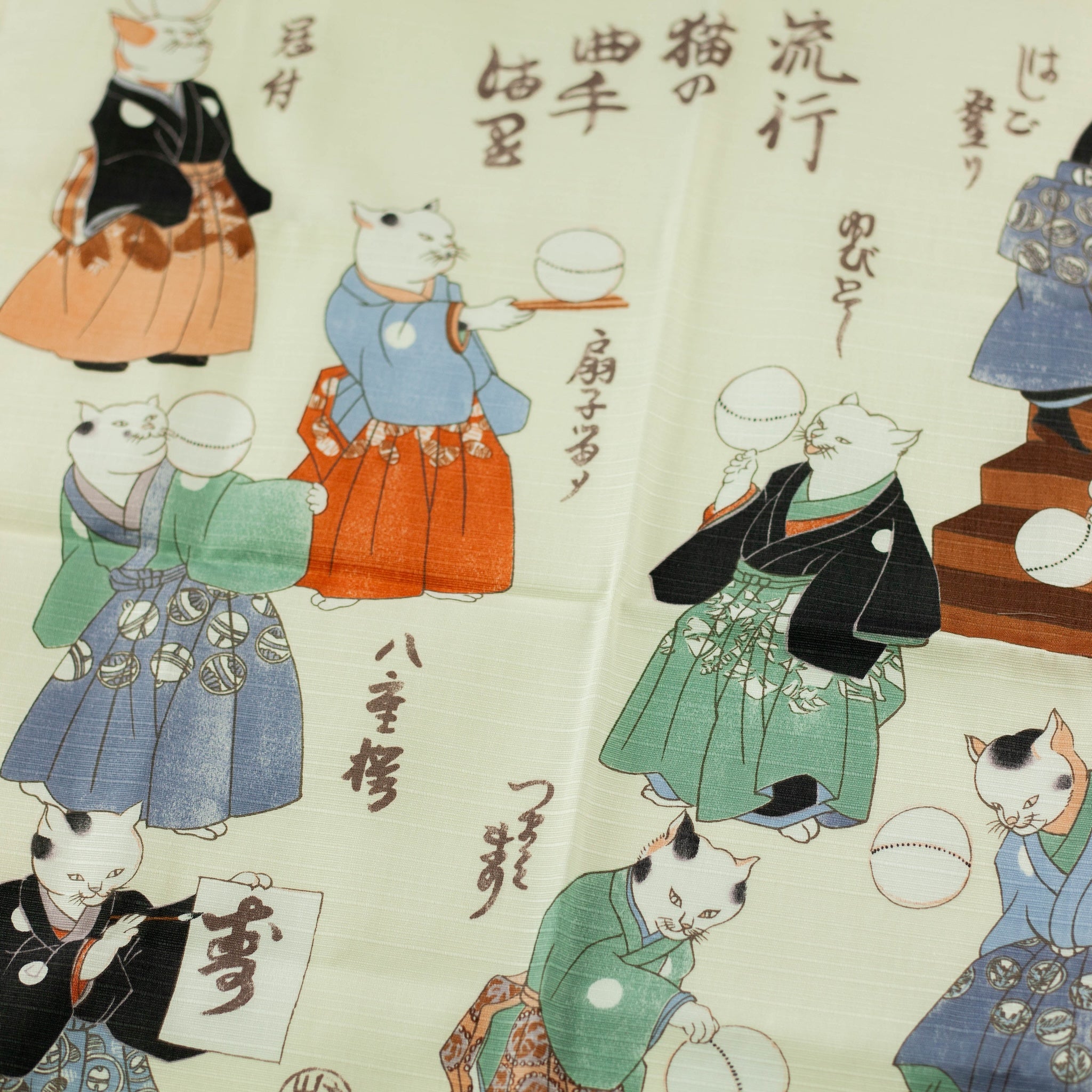 48 風呂敷 浮世絵 流行猫の曲手まり – Bento&co 京都発弁当箱専門店