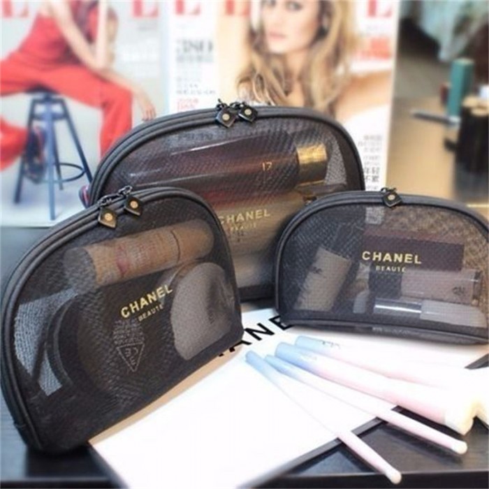 シャネルメッシュポーチ ミニ Chanelメイクアップバッグ 小さめ 可愛い