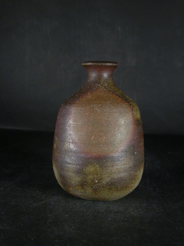 備前焼 登窯 岡山県無形文化財 故浦上 善次 共箱付き桟切り・黄ゴマ