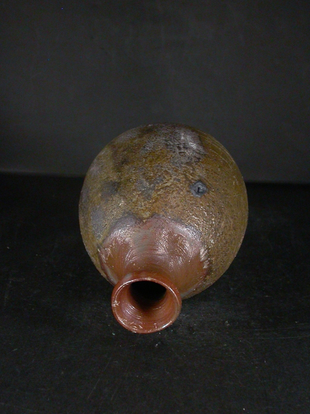 備前焼 登窯 備前焼ベテラン作家 嶋 幸博 共箱付き窯変徳利1 備前焼卸