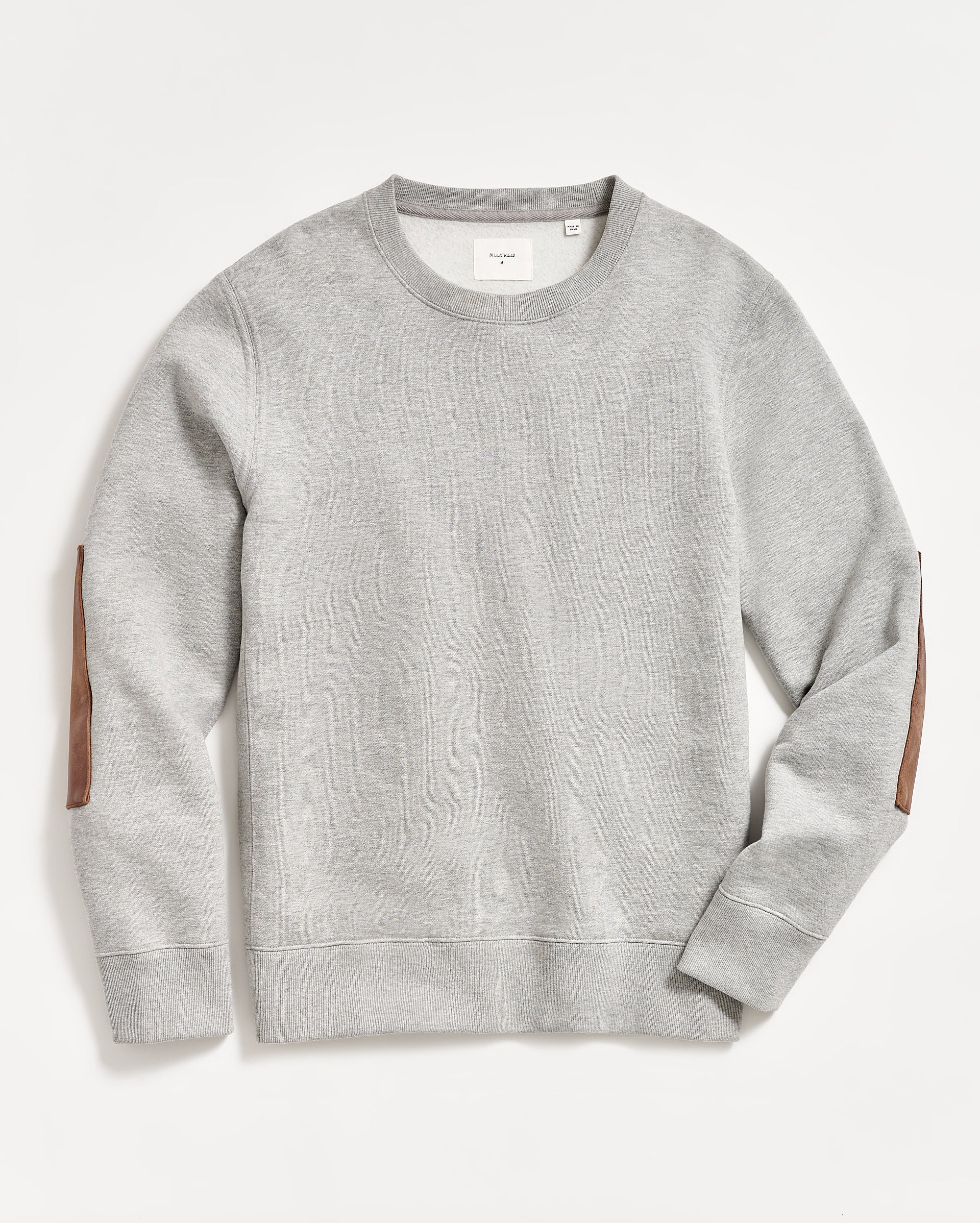 Dover Sweatshirt with Leather Elbow Patches | Billy Reid