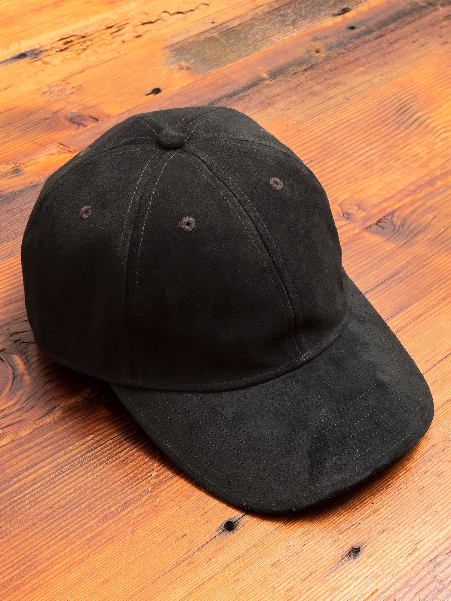 Suede Baseball Cap in Black – Blue Owl Workshop