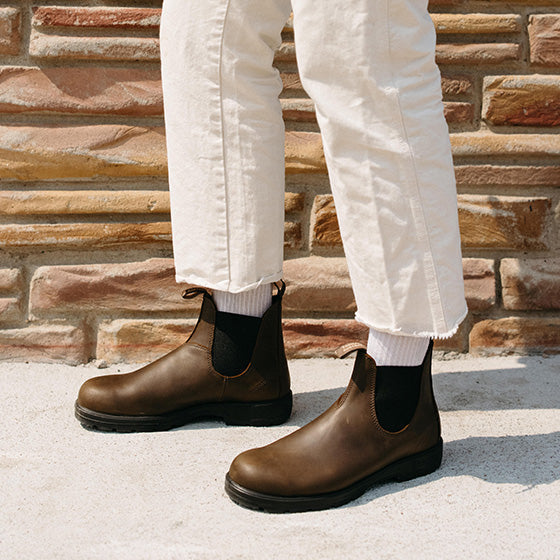 Rustic Brown Premium Leather Chelsea Boots, Men's Lug 2239