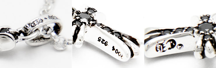 クロムハーツCHクロスベビーファットチャームwithパヴェブラック