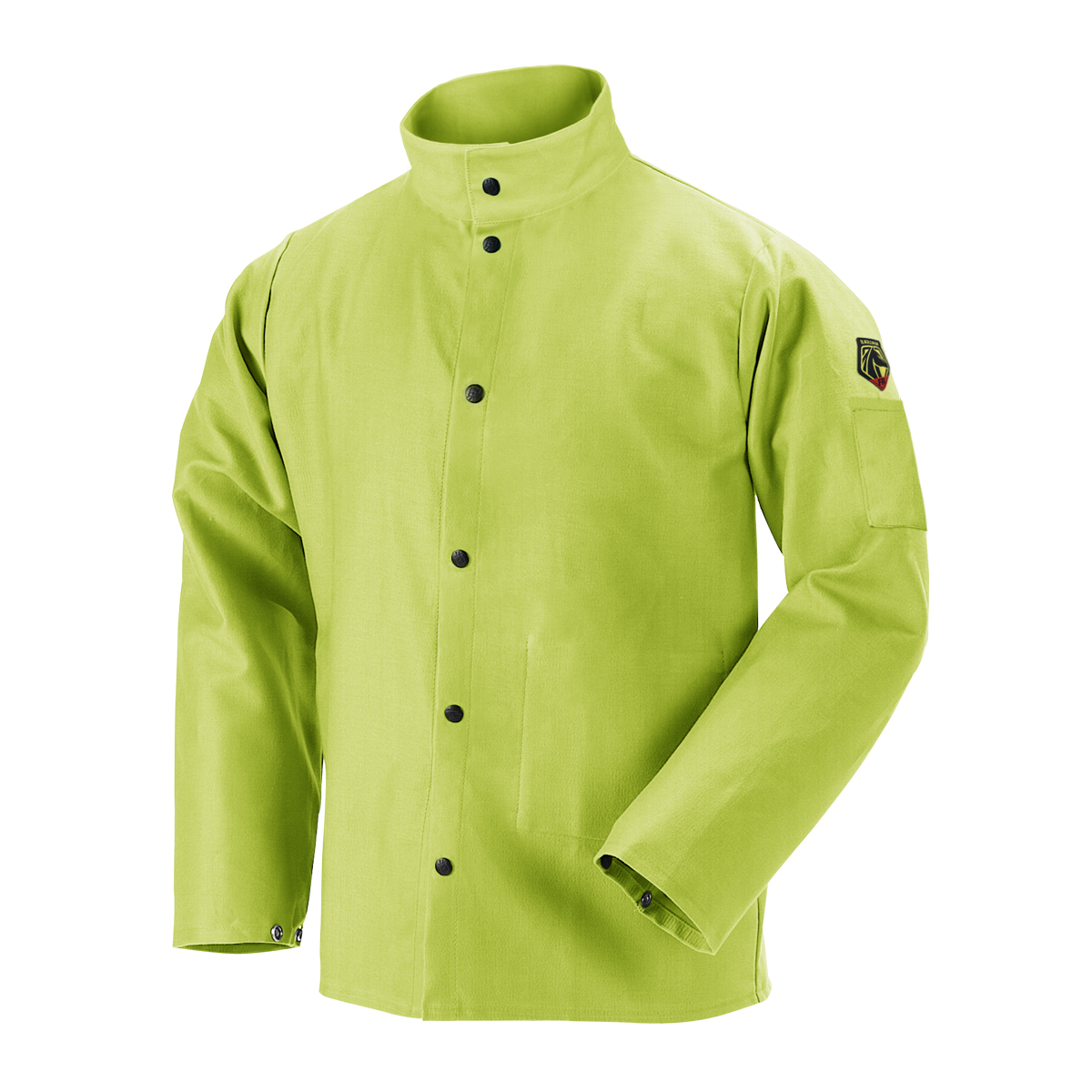 PRODUCTS: 9 oz. Flame Resistant Cotton Welding Jacket, Safety Lime