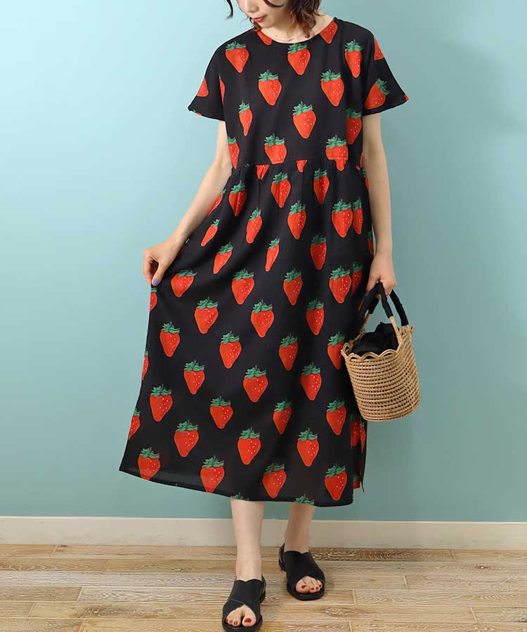 いちごワンピース ワンピース 半袖 半袖ワンピース いちご イチゴ