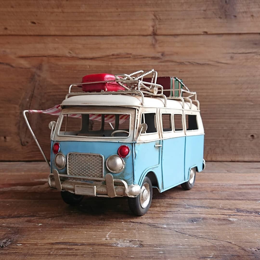 ブリキの車 カーサイドタープ付フォルクスワーゲン(Volkswagen)タイプ