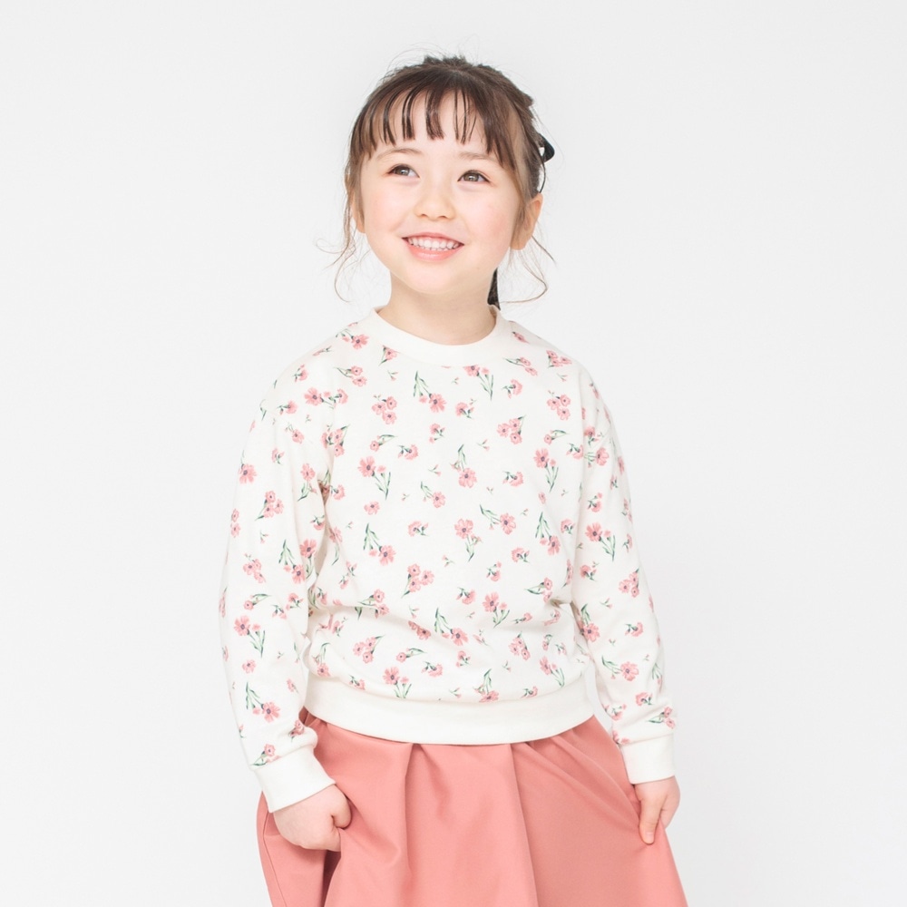 花柄プリント裏毛トレーナー 2012000451650｜子供服&ベビー服