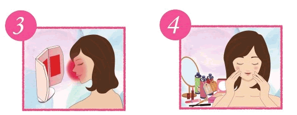 LED 美顔機 コルポプチ（CORPO Putit）赤色 近赤外線 3面鏡タイプで顔