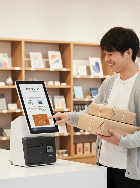 あなたのお店もセルフレジ｜自動釣銭機連動POSレジ｜株式会社ビジコム
