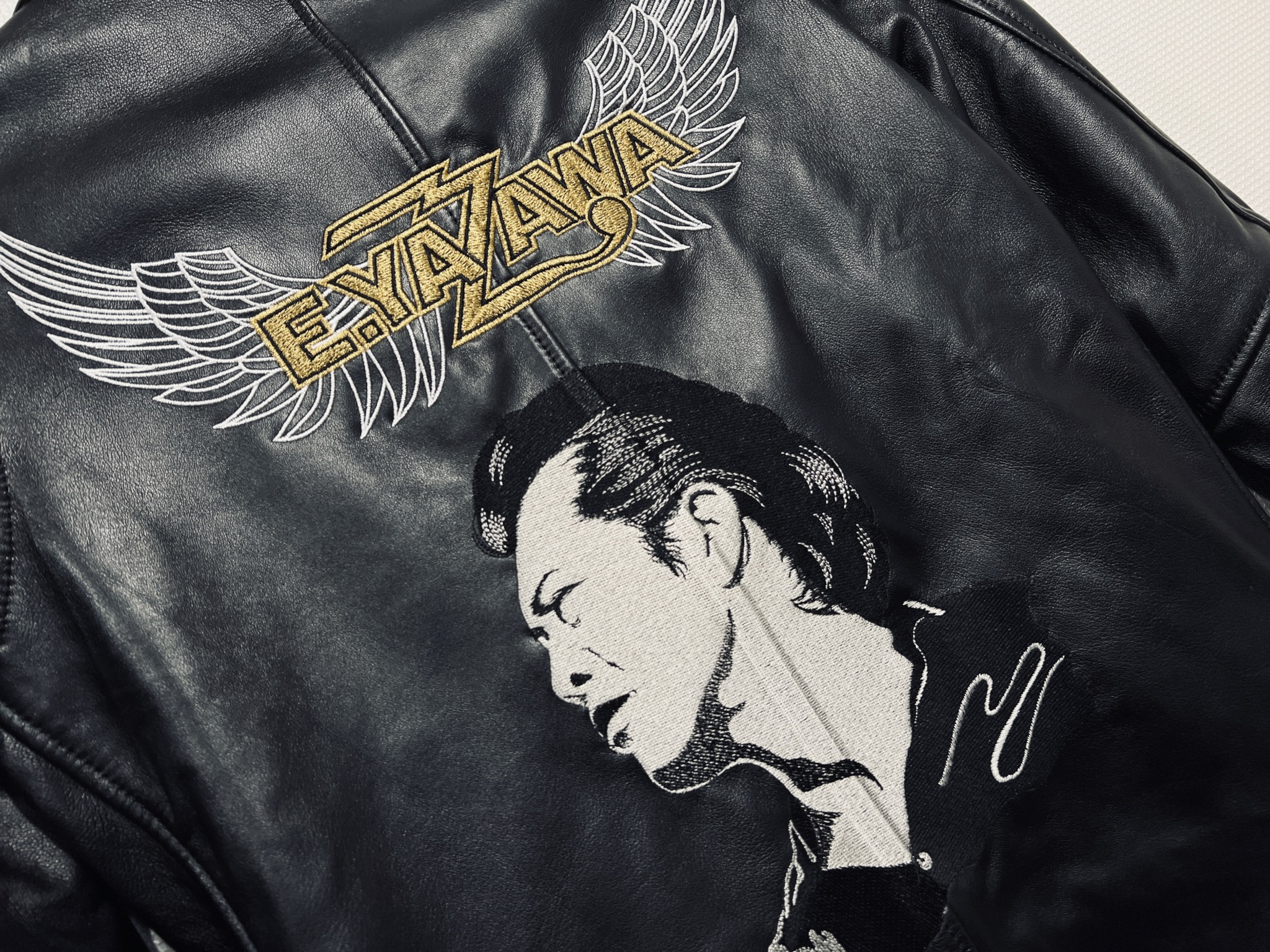 矢沢永吉 E.YAZAWA 革ジャン直刺繍 | バイクチーム刺繍・革ジャン刺繍
