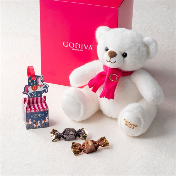 ゴディバ ウィンターワンダーズ ベア & G キューブ オーナメント（2粒
