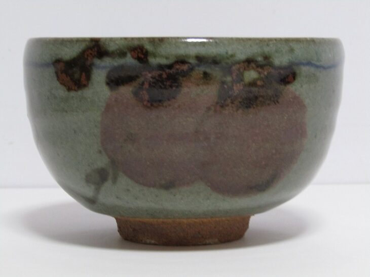 東京都練馬区にて、人間国宝 田村耕一 青磁銅彩柿 茶碗などの茶道具