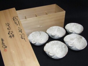 中川自然坊 絵唐津四方皿 中川自然坊 唐津四方皿