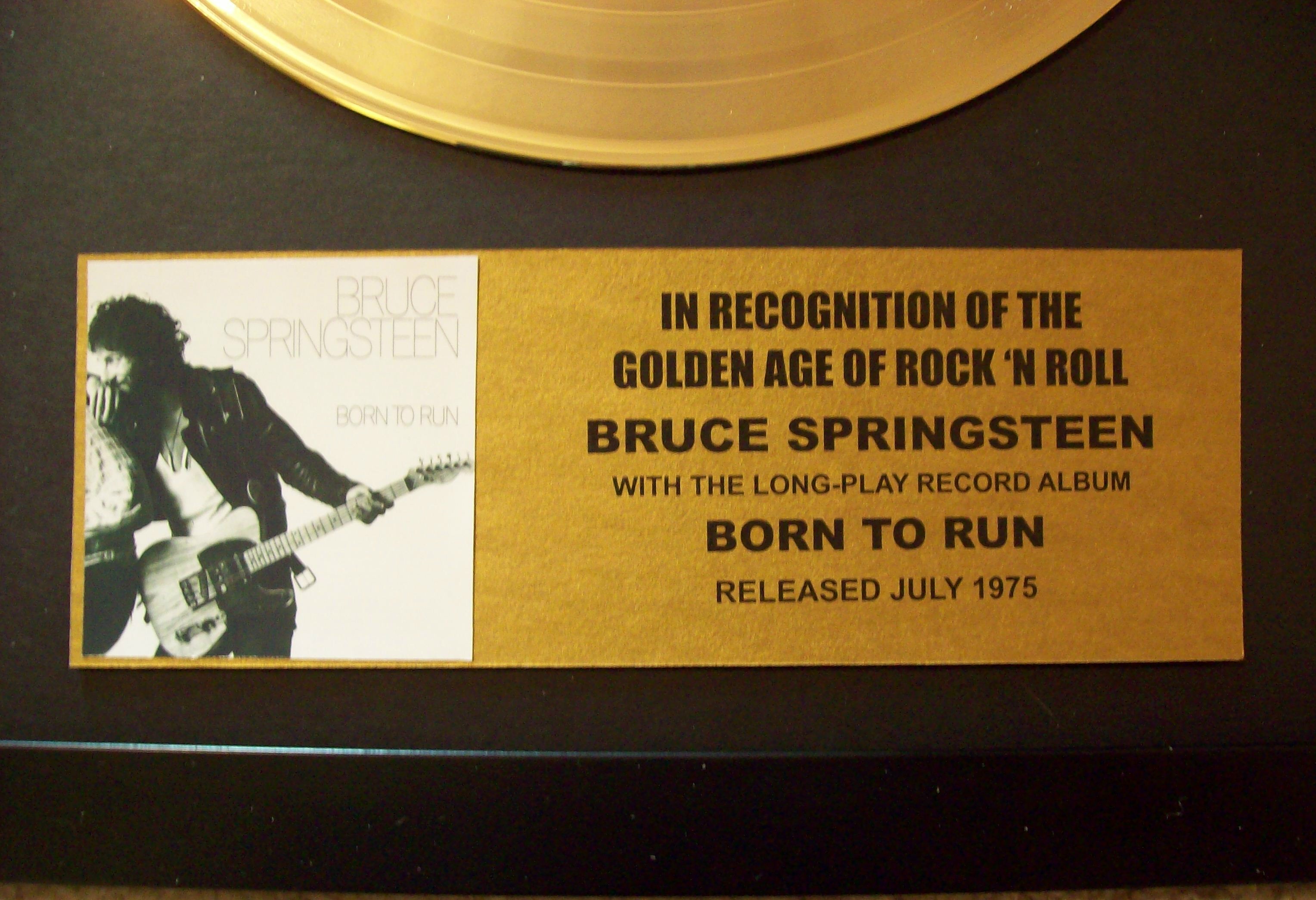 Bruce Springsteen Born To Run Gold To Record