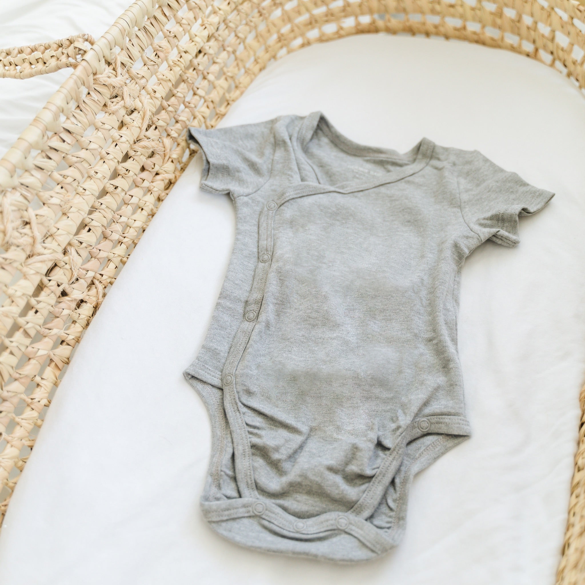 Short Sleeve Kimono Side Snap Bodysuit Set - Heather Gray – Goobie