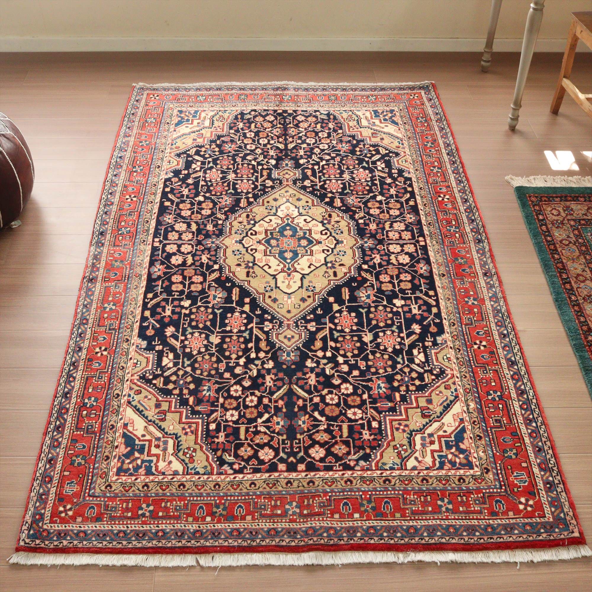 75×52cm ペルシャ絨毯 手織りギャッベ アマレ族 トライバルラグ ギャベ