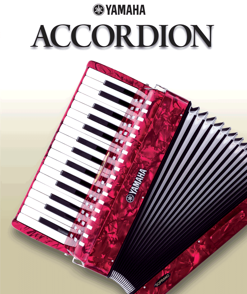 ケース付き YAMAHA アコーディオン 赤 25鍵 12ボタン ケース付き