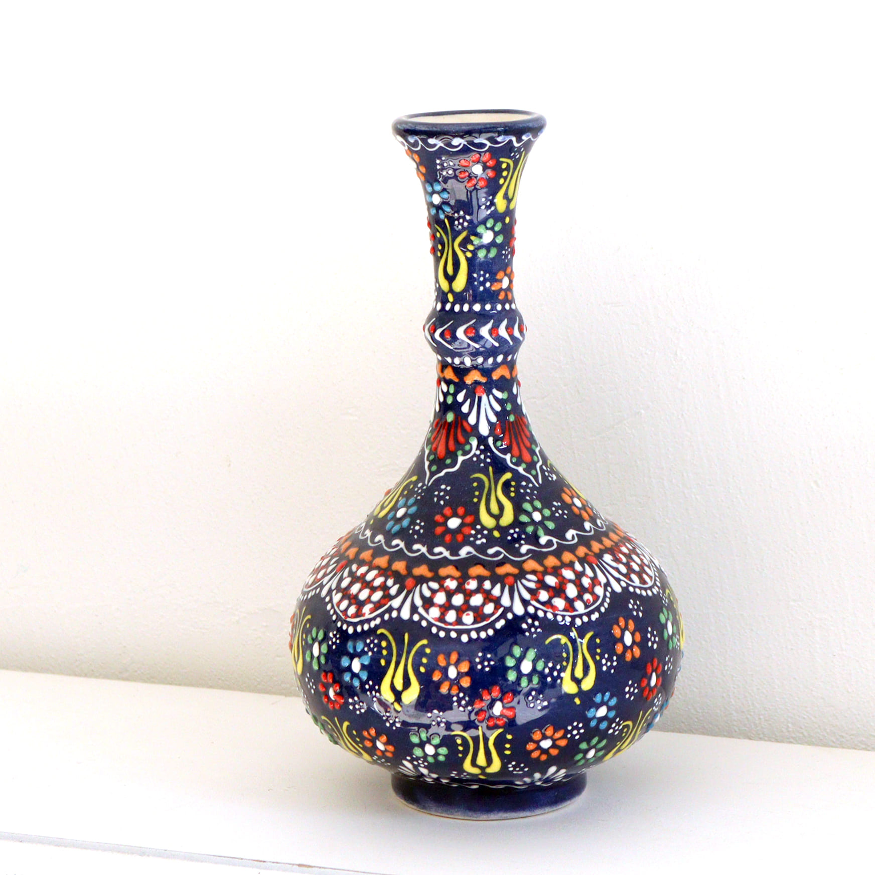 トルコ陶器 花瓶 一輪挿し フラワーベース 高さ20×直径12cm フラワー