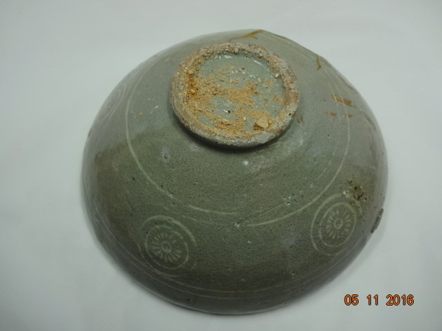 古美術・高麗時代・高麗青磁・青磁象嵌梅花紋鉢 茶道具・古道具・古