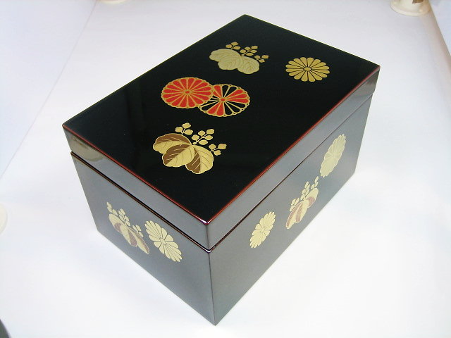 茶道具・茶箱点前・山中塗・茶箱・利休形・高台寺蒔絵茶箱セット