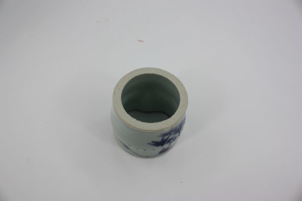 茶道具・古道具・京焼・染付・蓋置・染付竹ふし蓋置・川瀬満之造