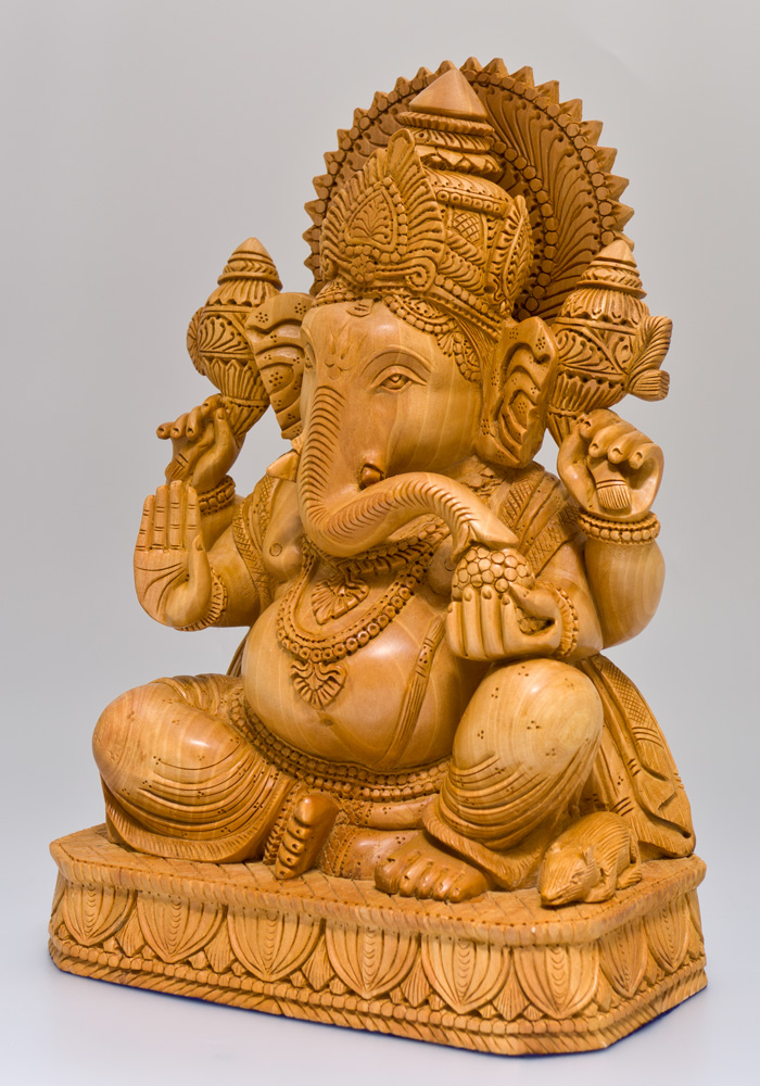 木彫りガネーシャ神像 | ガネーシャ神と開運グッズ