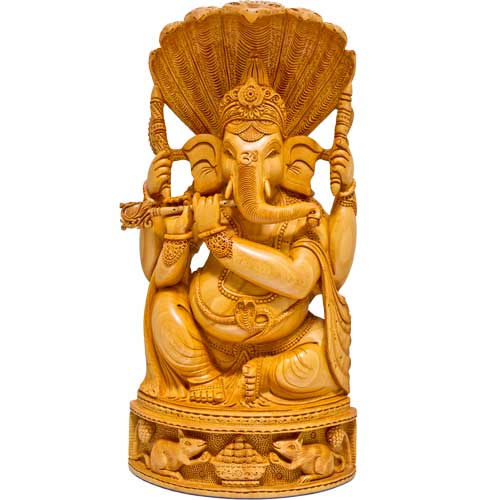 木彫りガネーシャ神像 | ガネーシャ神と開運グッズ