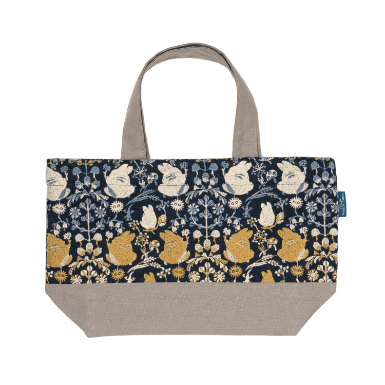 ジブリ美術館オリジナル 刺繍ランチトート 「森の中で」 ネイビー