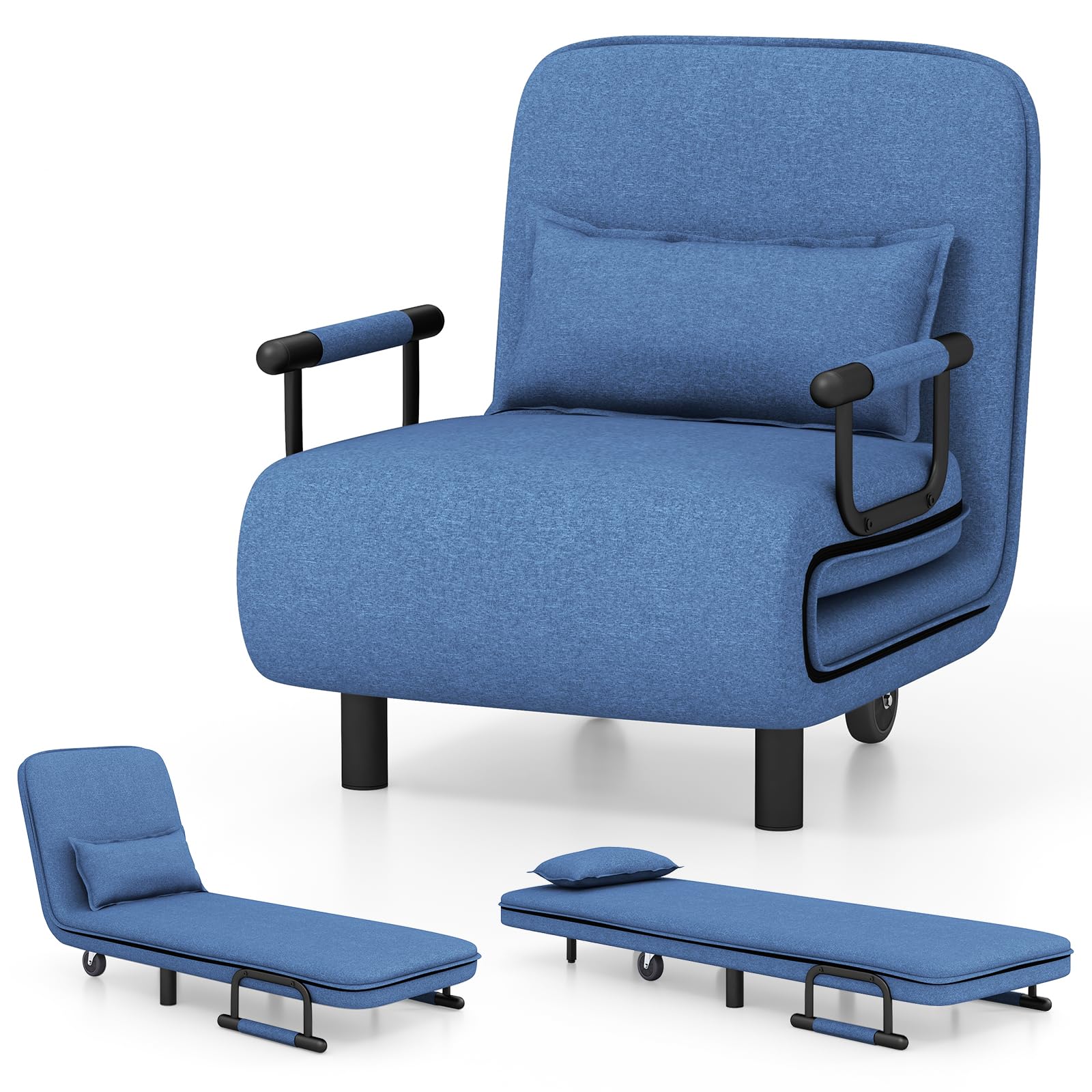 Giantex Convertible Sofa Bed, 3-in-1 Folding Sleeper Chair with 5