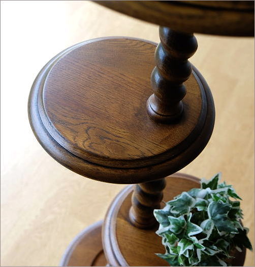 花台 木製 玄関 おしゃれ フラワースタンド アンティーク オーク花台