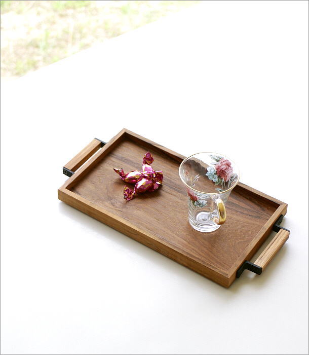 トレー トレイ 木製 おしゃれ お盆 小さめ チーク材 スタッキング
