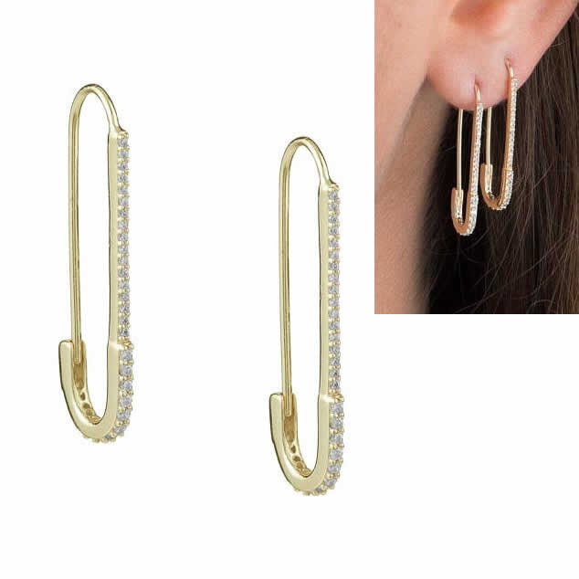 ゴールドパベ 安全ピン ピアス: ファッションピアス | ボディピアス