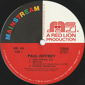 Paul Jeffrey / S.T.(LP) / Mainstream 1974 USオリジナル盤 EX/EX