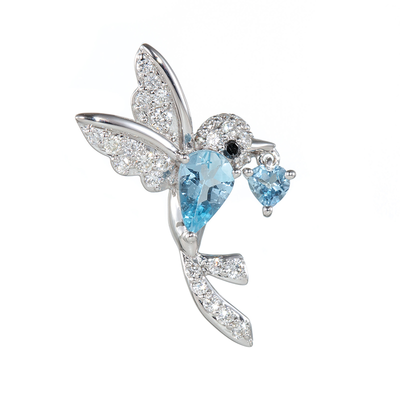 GSTV K18WG サンタマリアアフリカーナアクアマリン ダイヤ & ブラック